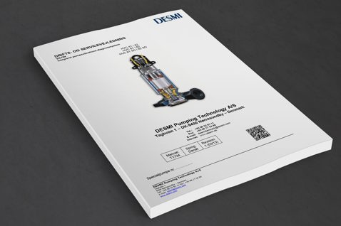 DESMI service manual featuring a pump diagram for fluid handling systems.